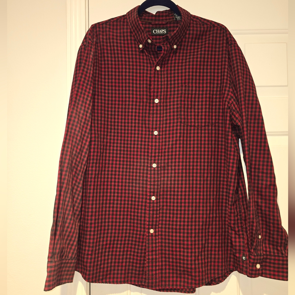 Guess Red and Black Checkered Shirt